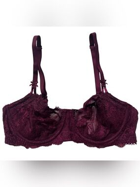 Victoria’s Secret Dream Angels Push-up Without Padding Bra 34D Burgundy Lace